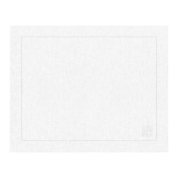 Jogo americano de linho misto premium branco 50x39cm com barra larga - Lolahome