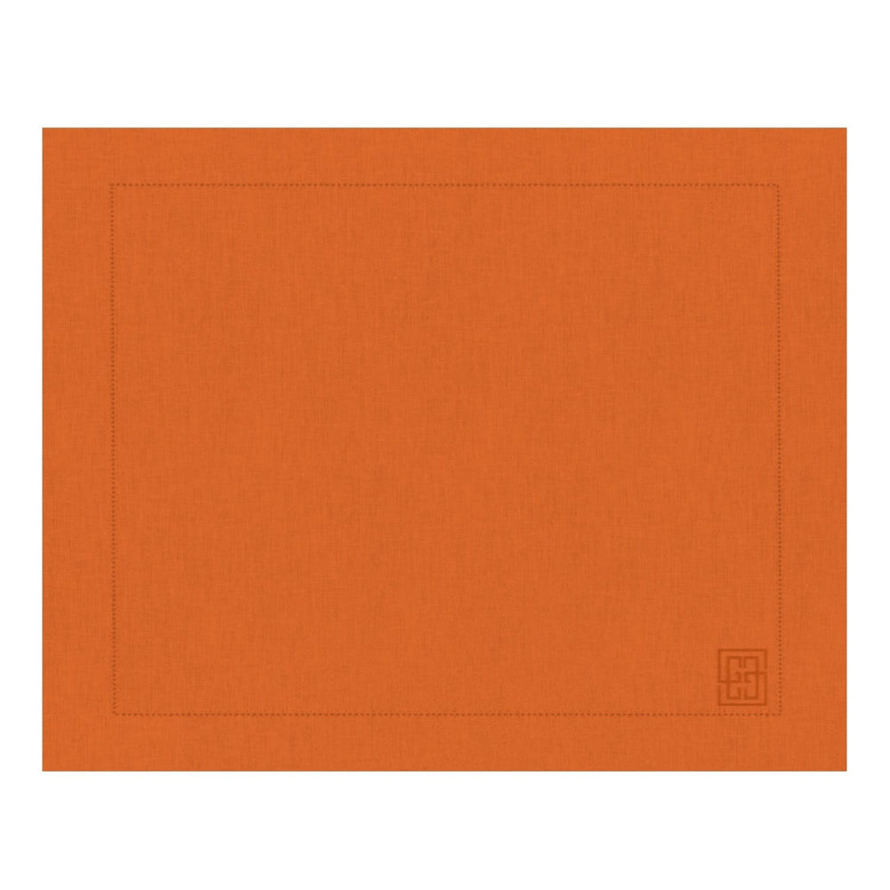 Jogo americano de linho misto premium laranja 50x39 cm - Lolahome