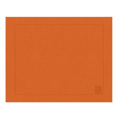 Jogo americano de linho misto premium laranja 50x39 cm - Lolahome