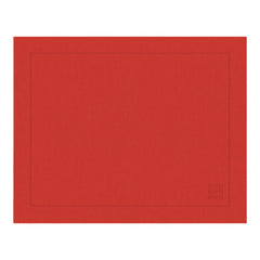 Jogo americano de linho puro barra larga premium vermelho 50x39 cm