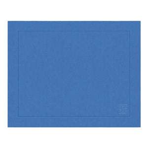 JOGO AMERICANO DE LINHO PURO BARRA LARGA PREMIUM AZUL ÍNDIGO 50X39CM
