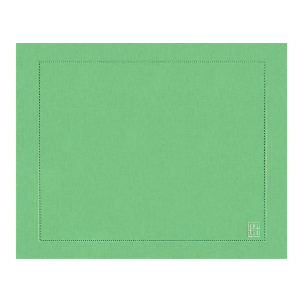Jogo americano de linho visco barra larga premium verde 50x39 cm – Lolahome