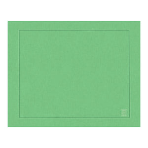 Jogo americano de linho visco barra larga premium verde 50x39 cm – Lolahome