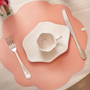 Jogo americano redondo dupla face Lolahome em mesa posta