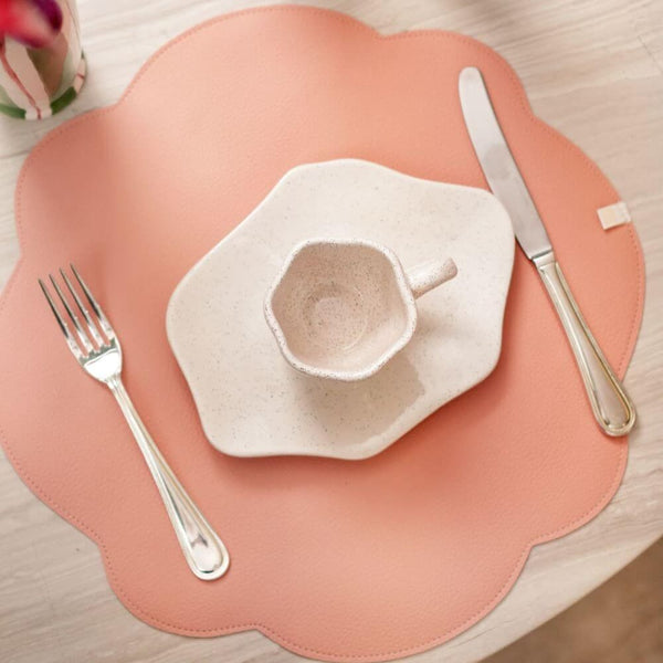 Jogo americano redondo dupla face Lolahome em mesa posta