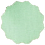 Jogo americano impermeável rafia redondo verde claro 43cm Lolahome