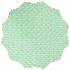 Jogo americano impermeável rafia redondo verde claro 43cm Lolahome
