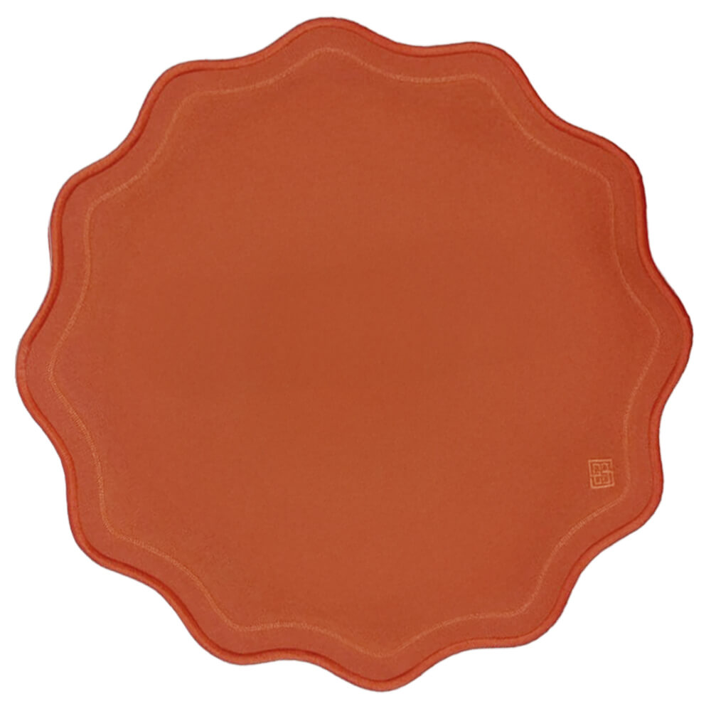 Jogo americano impermeável redondo em poliéster laranja 41cm - Lolahome