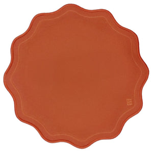 Jogo americano impermeável redondo em poliéster laranja 41cm - Lolahome