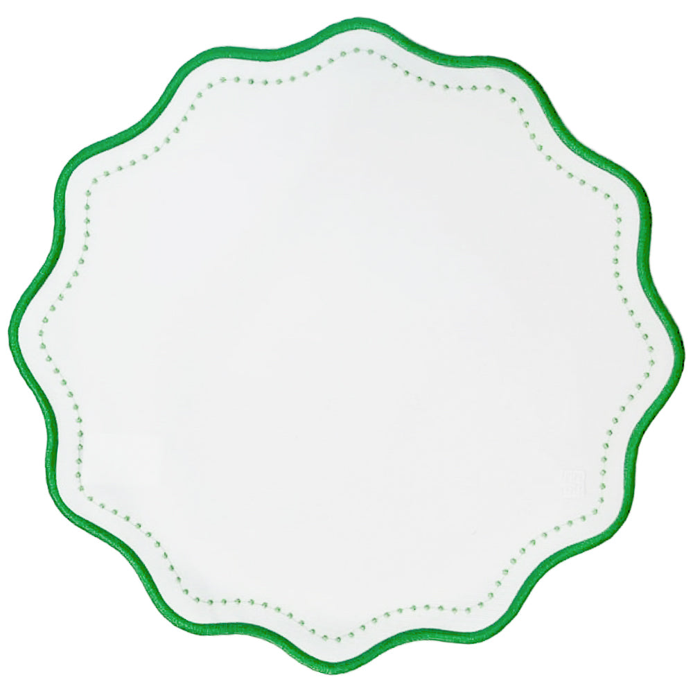 Jogo americano impermeável redondo verde Breeze Lolahome 41cm