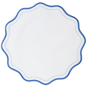 Jogo americano impermeável Breeze redondo azul 41cm sobre mesa