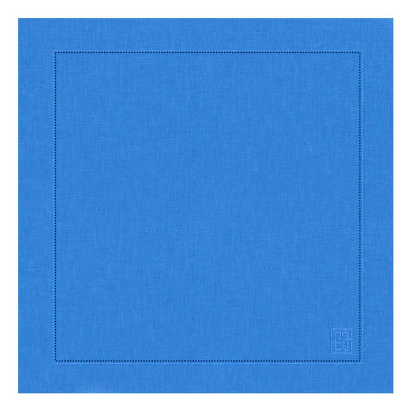 GUARDANAPO DE LINHO VISCO BARRA LARGA PREMIUM AZUL COBALTO 55X55 CM