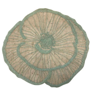 Jogo americano de sisal com estampa Papoula Verde, 43x39cm – Lolahome