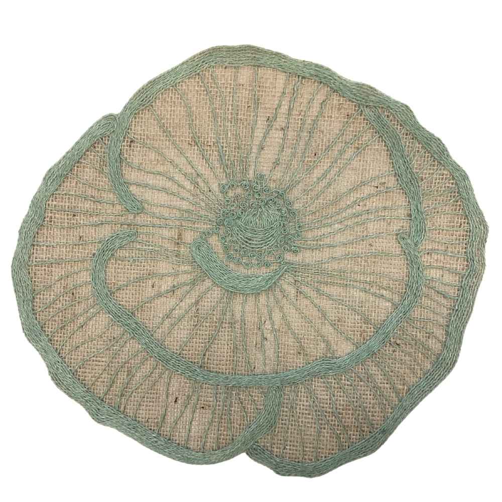 Jogo americano de sisal com estampa Papoula Verde, 43x39cm – Lolahome