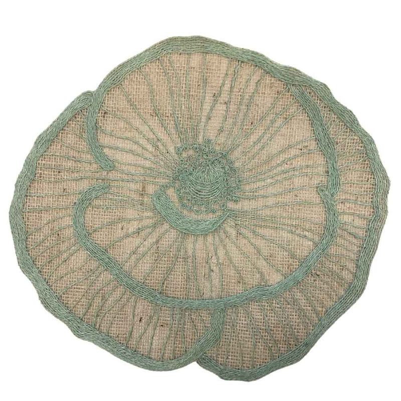 Jogo americano de sisal com estampa Papoula Verde, 43x39cm – Lolahome