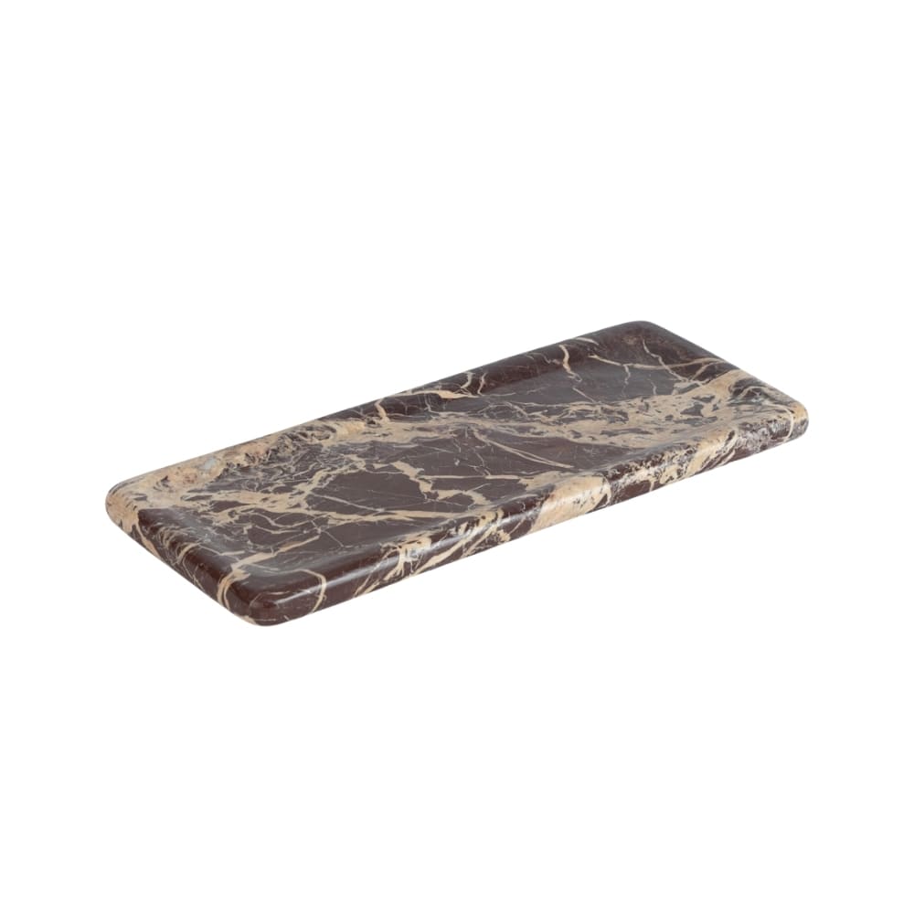 Bandeja de mármore marrom retangular 36cm - Lolahome
