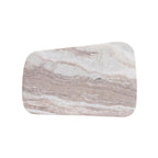 Tábua de mármore natural marfim com formato assimétrico tamanho grande, 43x27cm