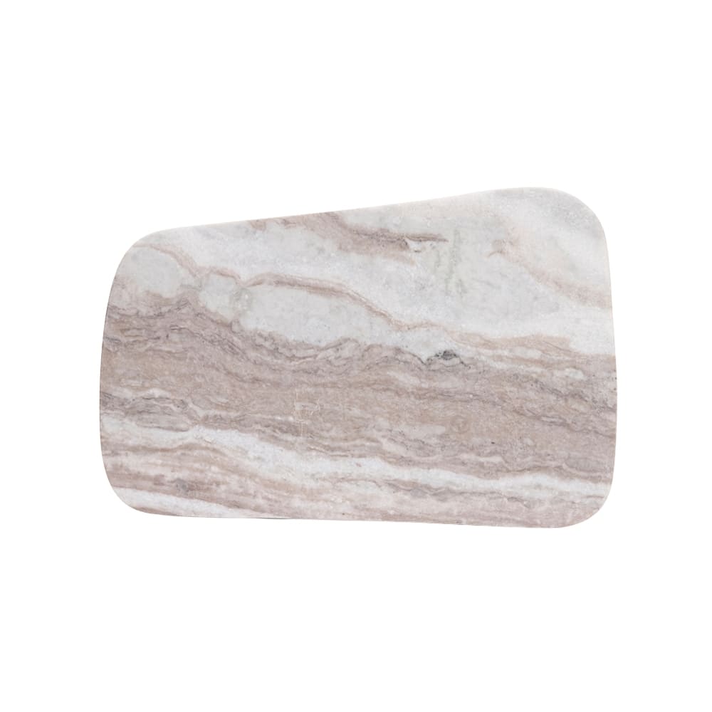 Tábua de mármore natural marfim com formato assimétrico tamanho grande, 43x27cm