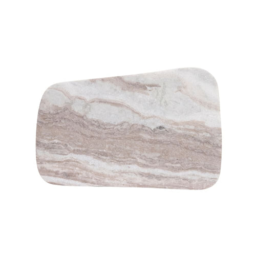 Tábua de mármore natural marfim com formato assimétrico tamanho grande, 43x27cm