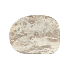 Tábua de mármore oval irregular natural 38cm – vista superior
