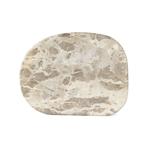 Tábua de mármore oval irregular natural 38cm – vista superior
