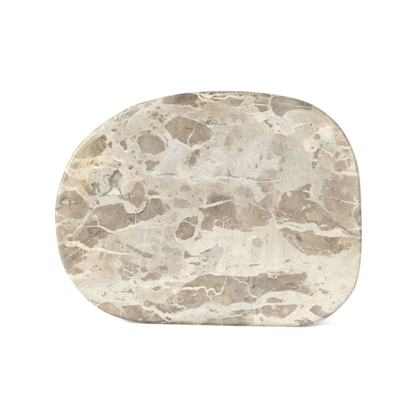 Tábua de mármore oval irregular natural 38cm – vista superior
