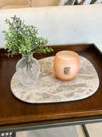 Tábua de mármore oval irregular natural 38cm - Lolahome