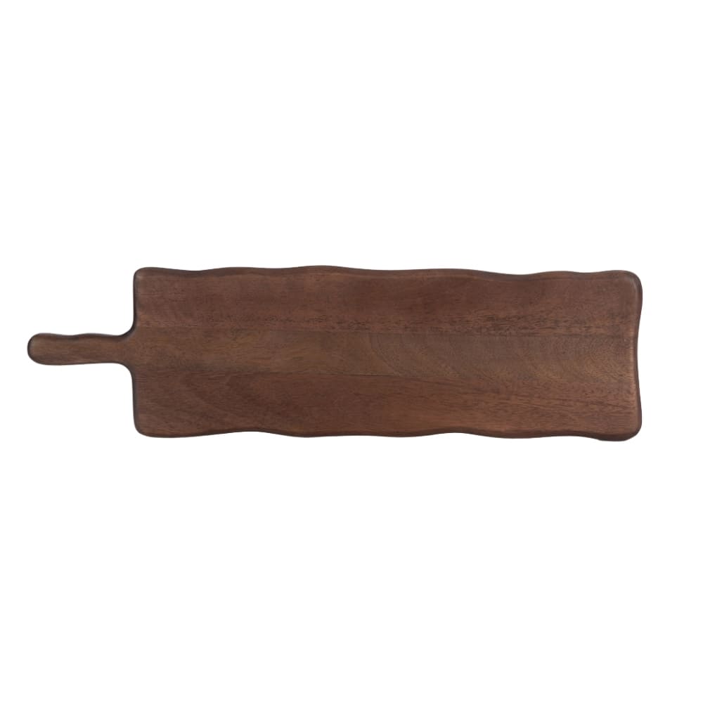 Tábua de madeira natural rústica com formato orgânico, 50x14cm