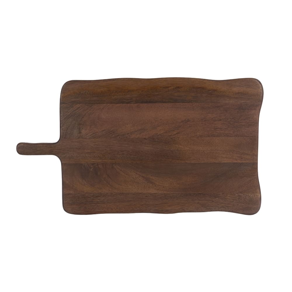 Tábua de madeira natural rústica com formato orgânico tamanho G, 52x29cm