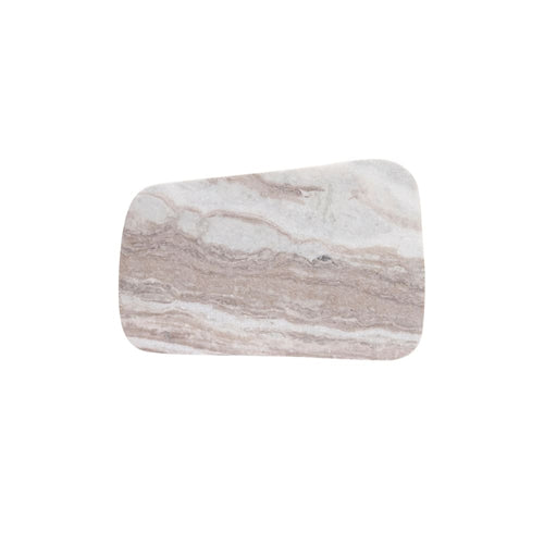 Tábua de mármore natural marfim com formato assimétrico, 36x23cm