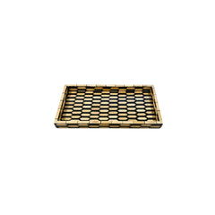 Bandeja em bambu Jaipur P 30 cm bege e verde