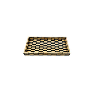 Bandeja em bambu Jaipur P 30 cm bege e verde