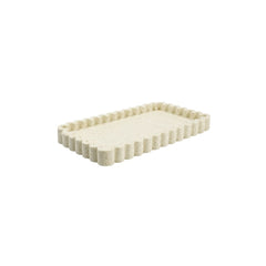 Bandeja frame em resina bege 24 cm