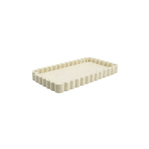 Bandeja frame em resina bege 24 cm