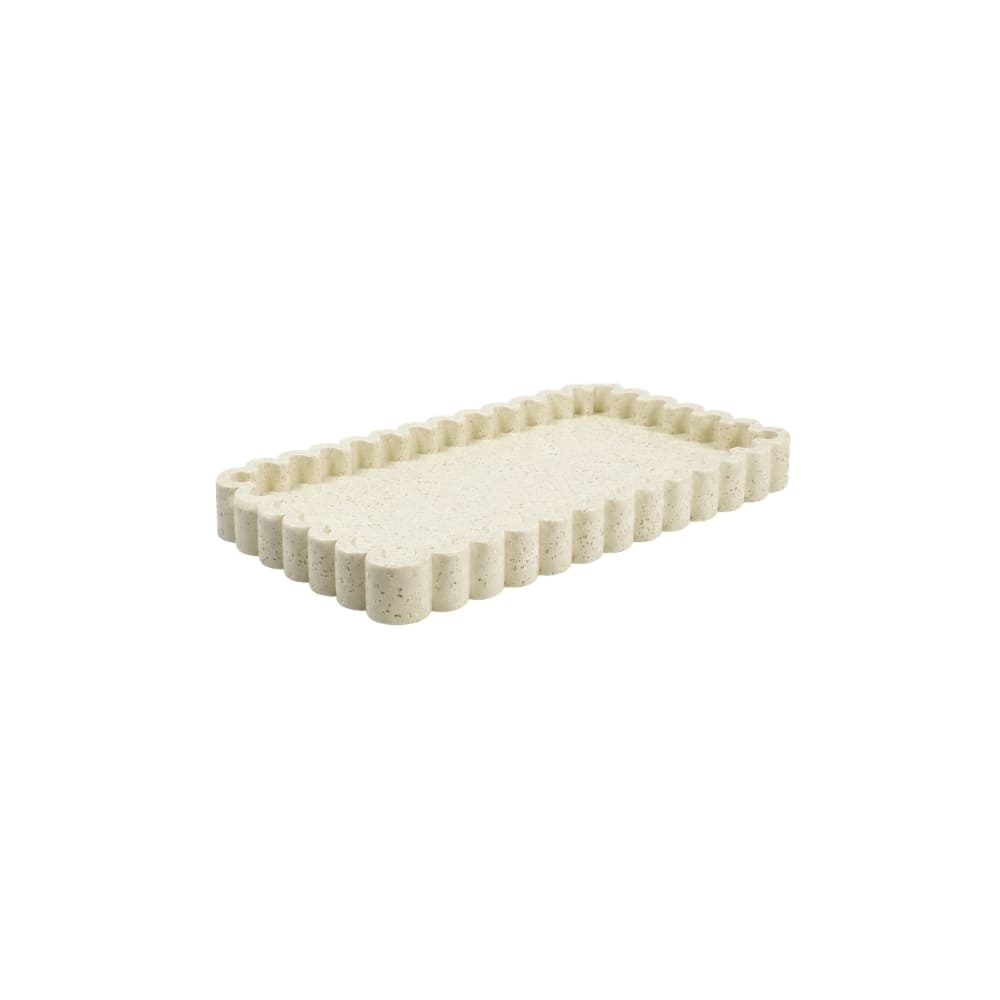 Bandeja frame em resina bege 24 cm