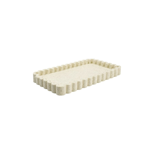 Bandeja frame em resina bege 24 cm