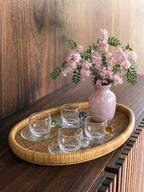 VASO DE VIDRO DEMI ROSA 17CM
