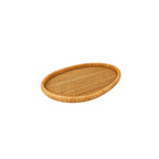 BANDEJA EM MADEIRA E FIBRA NATURAL ASSIMÉTRICA 44,5X28,5CM