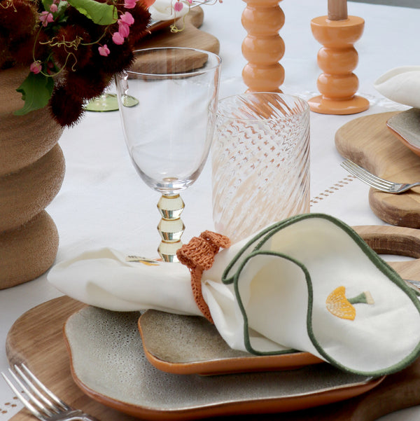 GUARDANAPO DE VISCO LINHO COGUMELOS 45X45