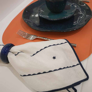 PORTA GUARDANAPO ÁGATA NATURAL ARCO AZUL