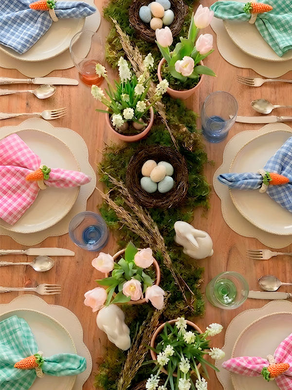 Detalhe do tecido do guardanapo vichy verde 50x50cm, 70% poliéster 30% algodão – Lolahome