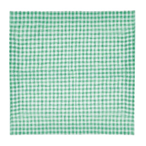 Guardanapo xadrez vichy verde 50x50cm em poliéster e algodão – Lolahome