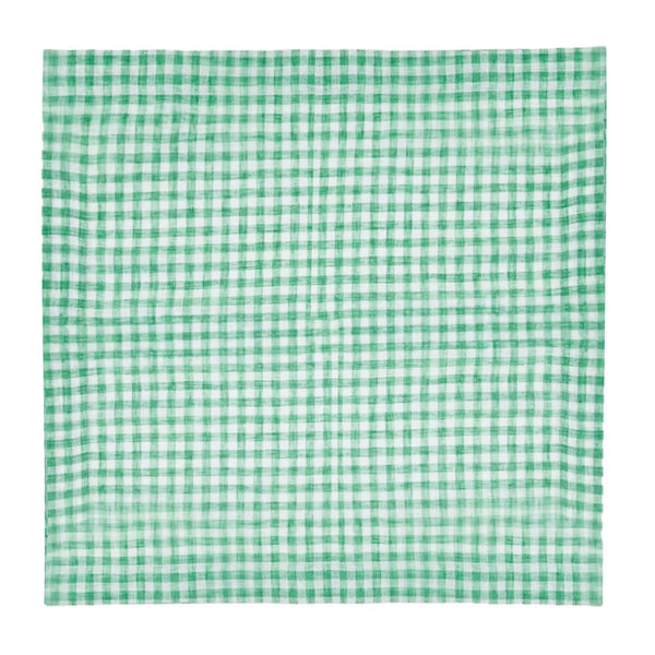 Guardanapo xadrez vichy verde 50x50cm em poliéster e algodão – Lolahome