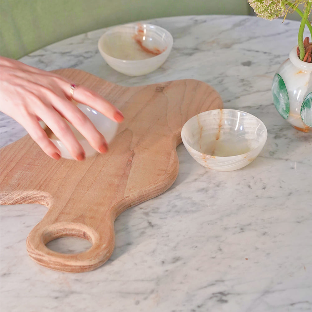 Bowl de ônix pequeno marfim – detalhe da pedra natural – Lolahome
