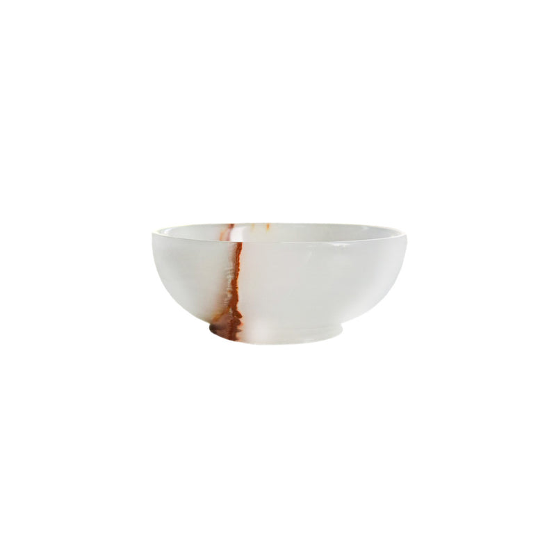Bowl de ônix natural marfim – vista frontal – Lolahome