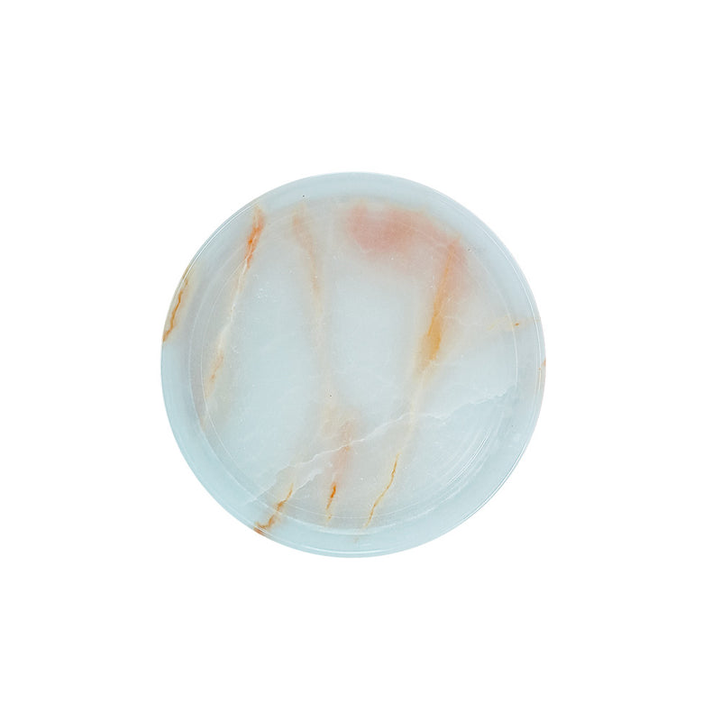 Pratinho de ônix natural 15cm na cor marfim — Lolahome