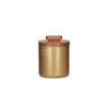 POTE GOLDEN COM TAMPA DE MADEIRA M 14CM