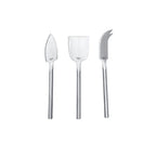 SET DE ESPÁTULAS PARA QUEIJO EM AÇO INOX PRATA 3PÇS