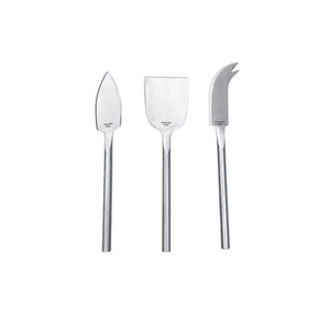 SET DE ESPÁTULAS PARA QUEIJO EM AÇO INOX PRATA 3PÇS