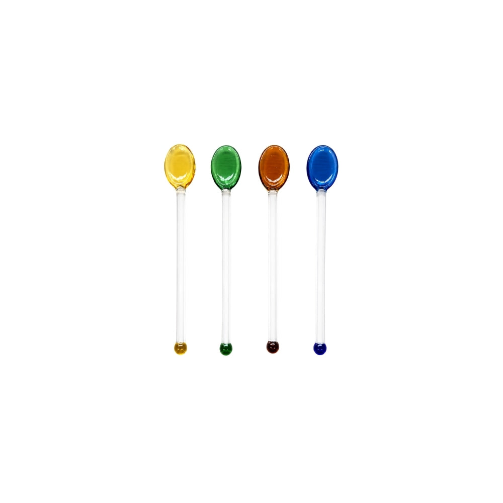 SET COLHERES DE VIDRO COLORIDAS 4PCS